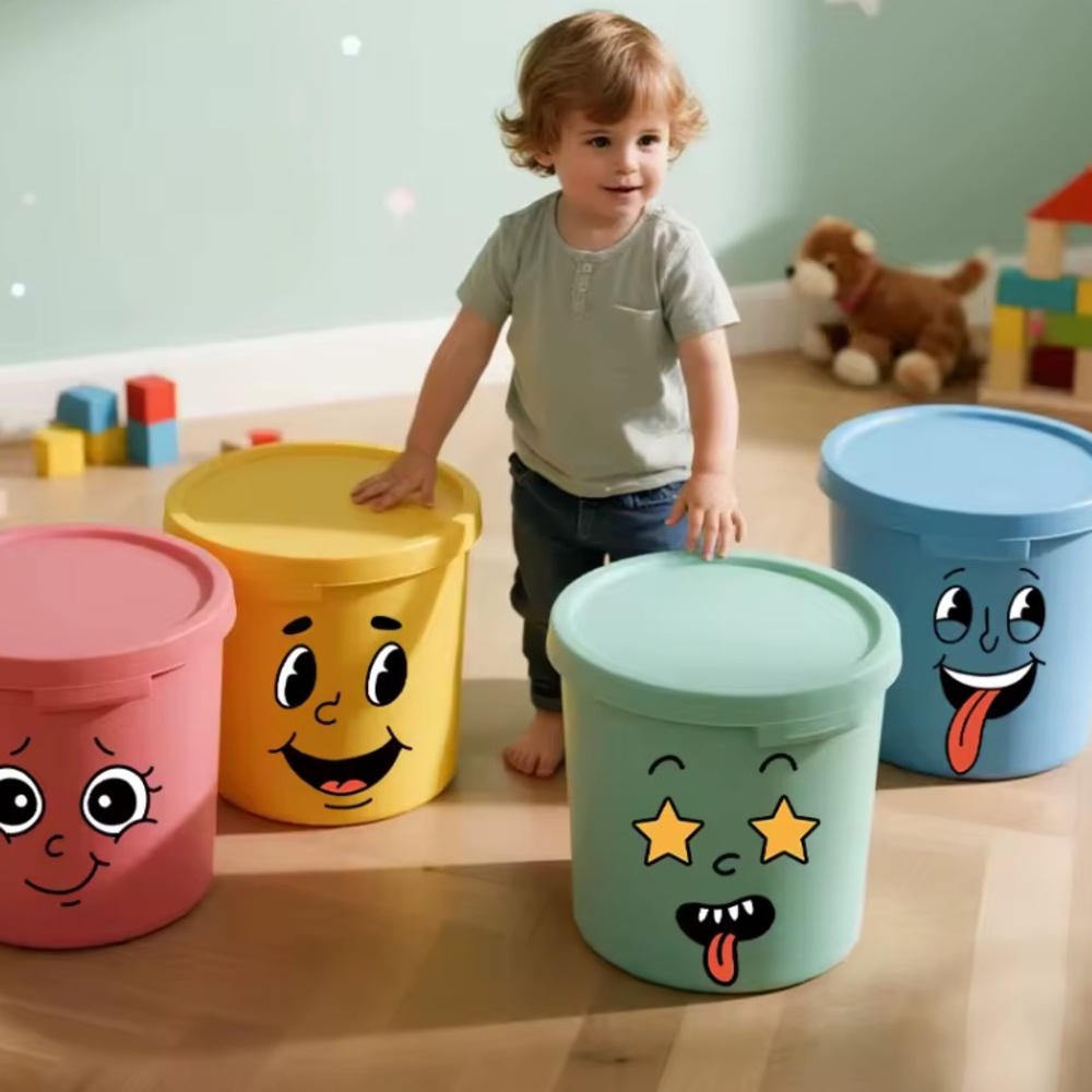 Colorful Cartoon Trash Or Container Stickers - Picture 6 of 9